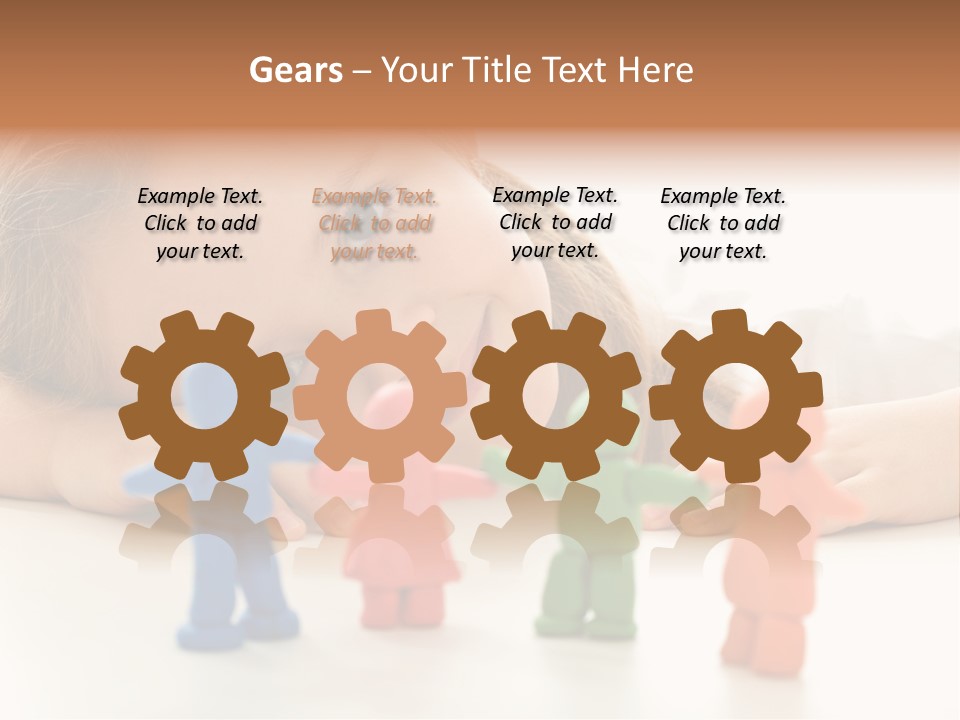 A Young Girl Laying On The Floor With A Group Of Toy People PowerPoint Template