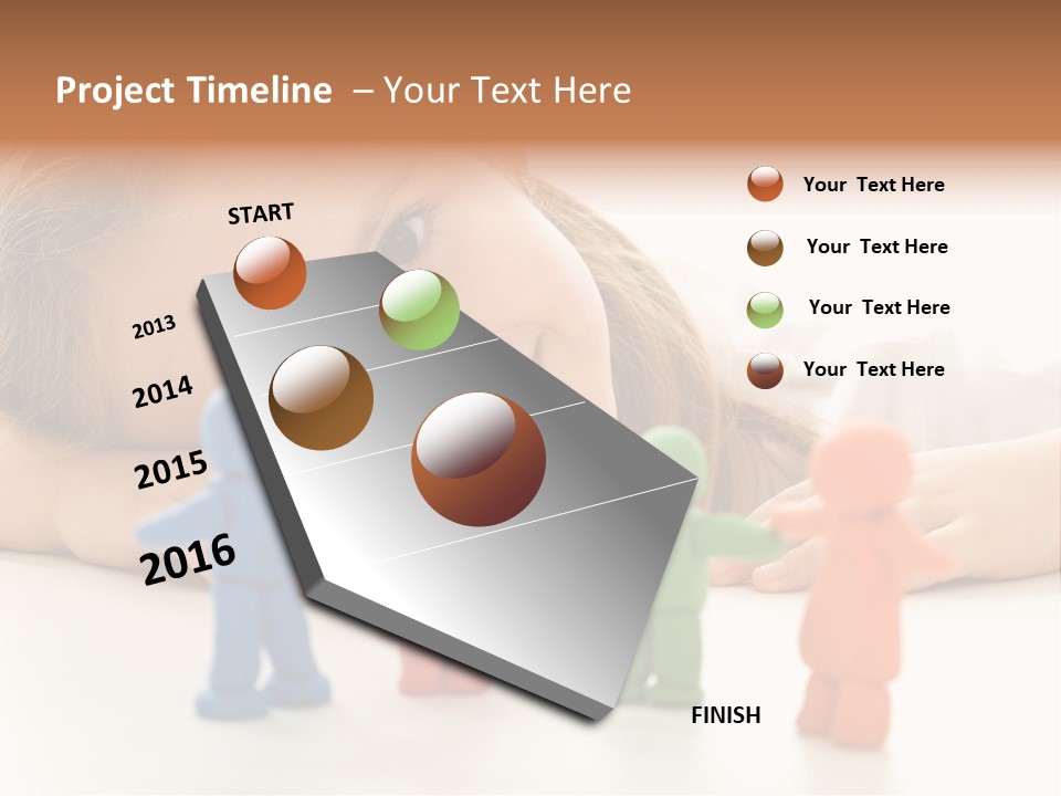 A Young Girl Laying On The Floor With A Group Of Toy People PowerPoint Template