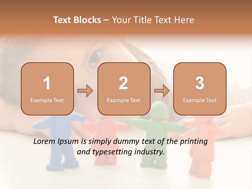 A Young Girl Laying On The Floor With A Group Of Toy People PowerPoint Template