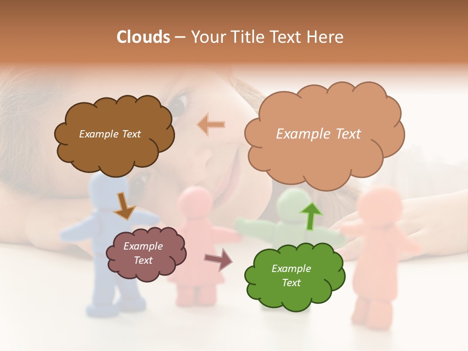 A Young Girl Laying On The Floor With A Group Of Toy People PowerPoint Template