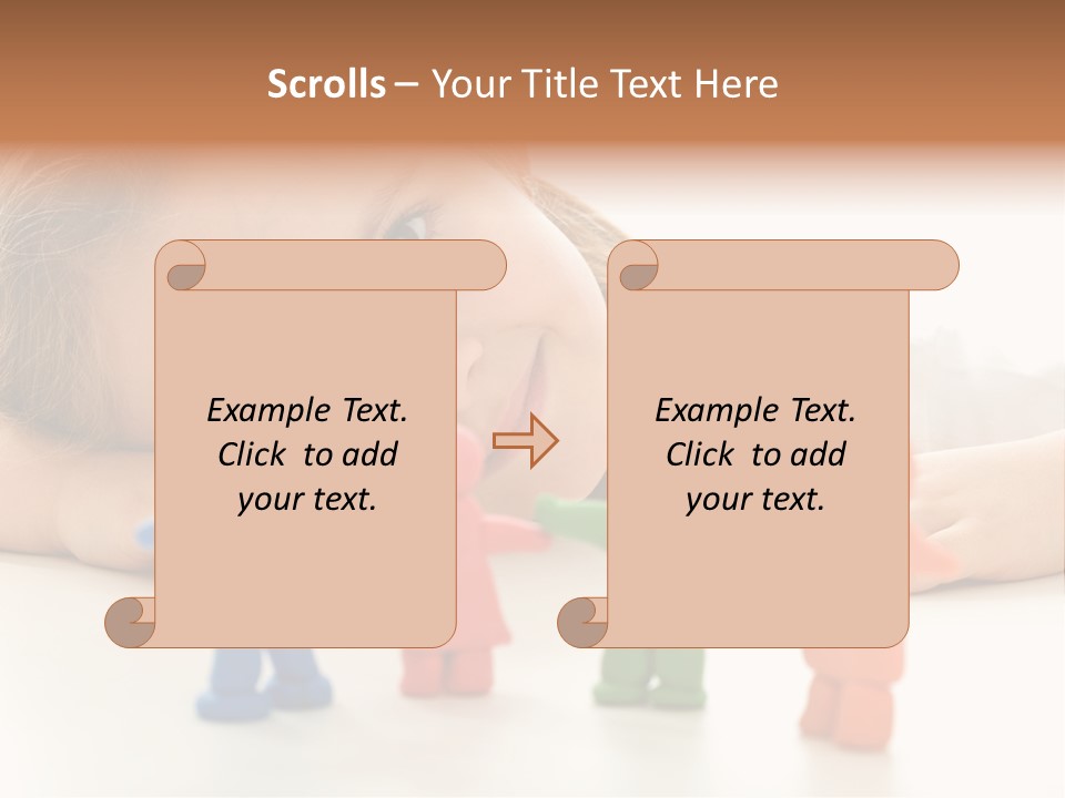 A Young Girl Laying On The Floor With A Group Of Toy People PowerPoint Template