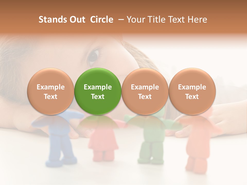 A Young Girl Laying On The Floor With A Group Of Toy People PowerPoint Template