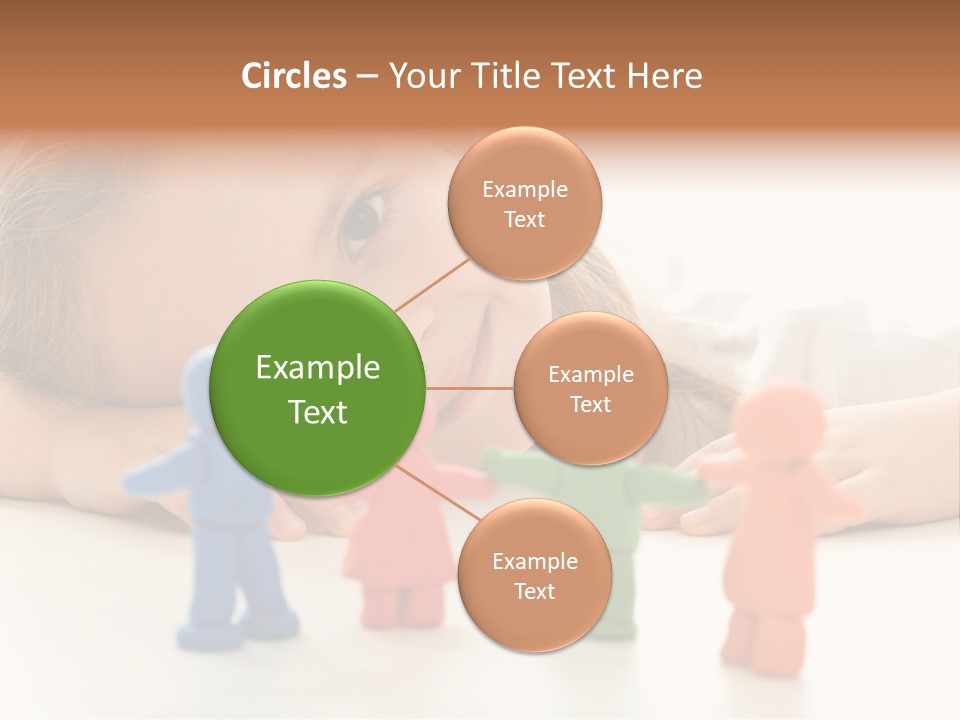 A Young Girl Laying On The Floor With A Group Of Toy People PowerPoint Template