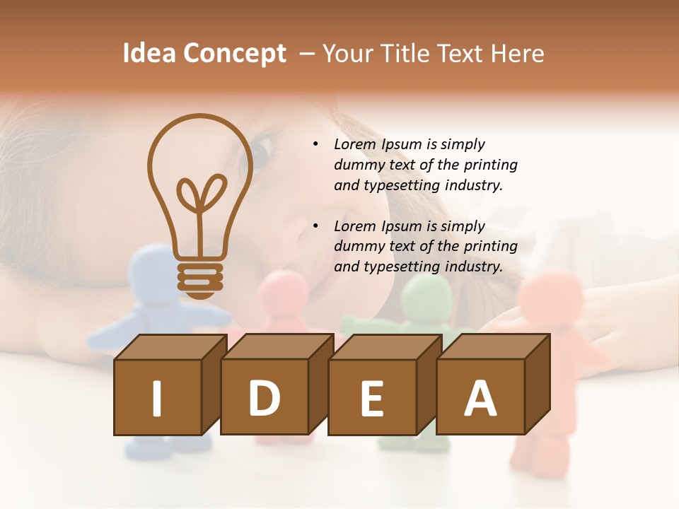 A Young Girl Laying On The Floor With A Group Of Toy People PowerPoint Template