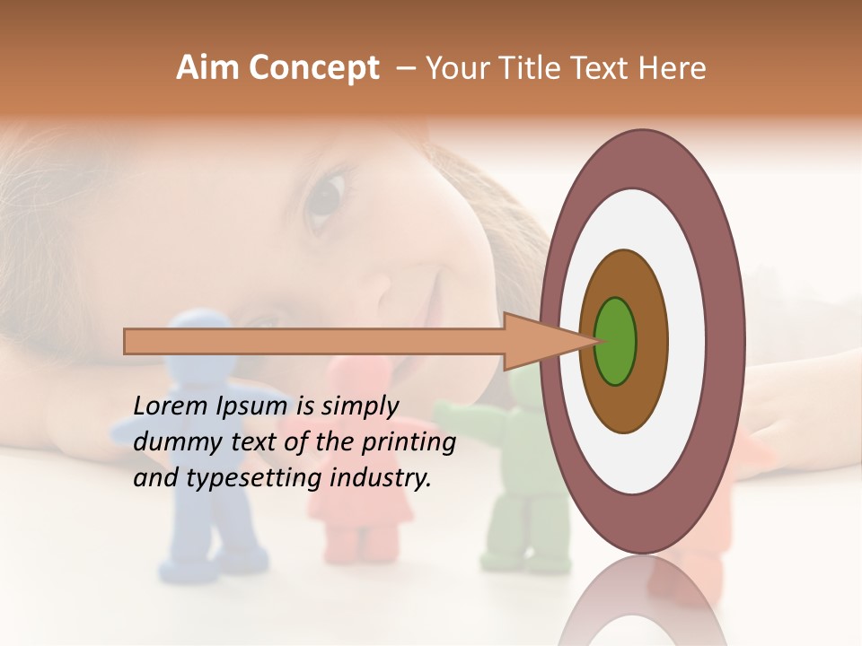 A Young Girl Laying On The Floor With A Group Of Toy People PowerPoint Template