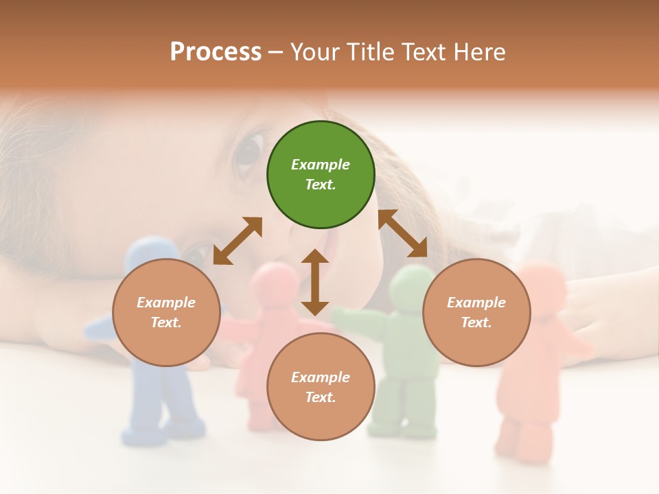 A Young Girl Laying On The Floor With A Group Of Toy People PowerPoint Template