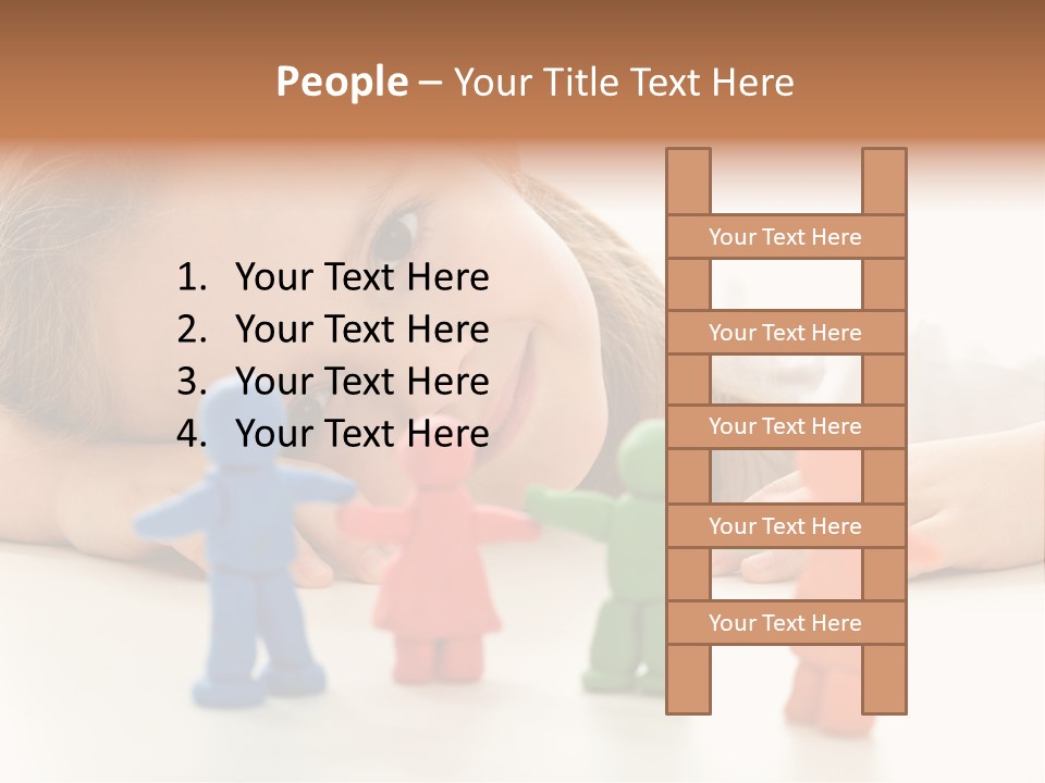 A Young Girl Laying On The Floor With A Group Of Toy People PowerPoint Template