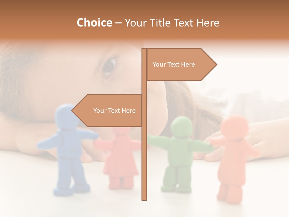 A Young Girl Laying On The Floor With A Group Of Toy People PowerPoint Template