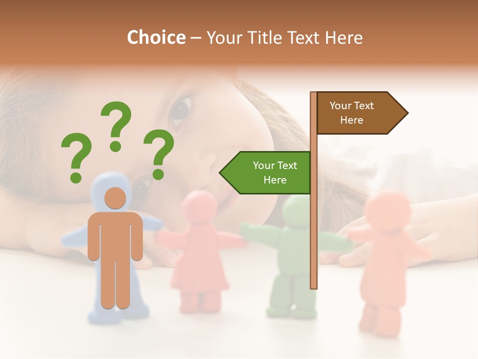 A Young Girl Laying On The Floor With A Group Of Toy People PowerPoint Template