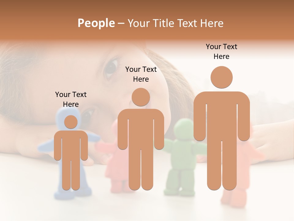 A Young Girl Laying On The Floor With A Group Of Toy People PowerPoint Template