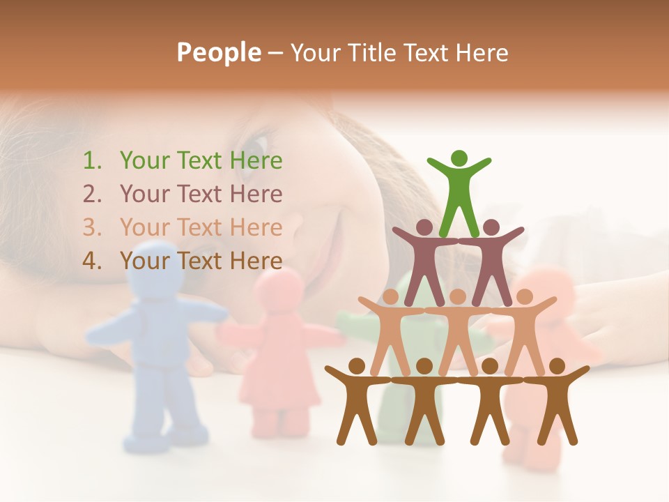 A Young Girl Laying On The Floor With A Group Of Toy People PowerPoint Template