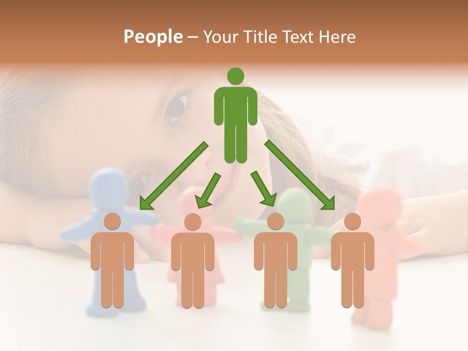 A Young Girl Laying On The Floor With A Group Of Toy People PowerPoint Template