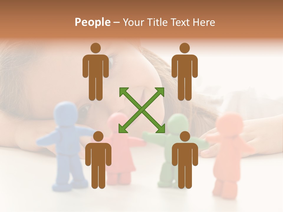 A Young Girl Laying On The Floor With A Group Of Toy People PowerPoint Template