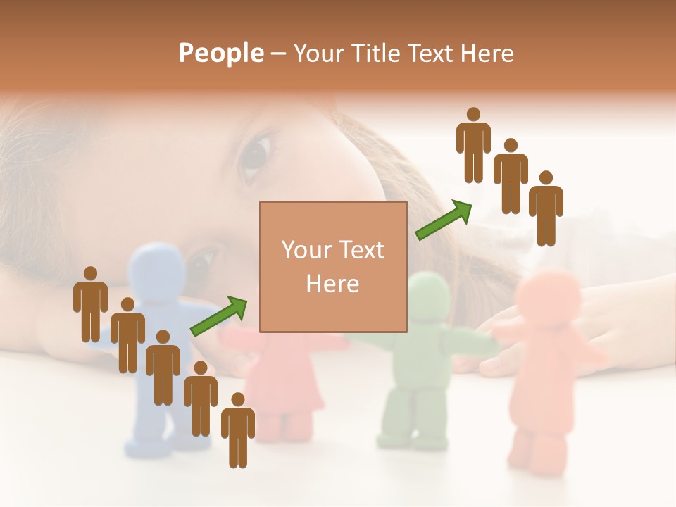 A Young Girl Laying On The Floor With A Group Of Toy People PowerPoint Template