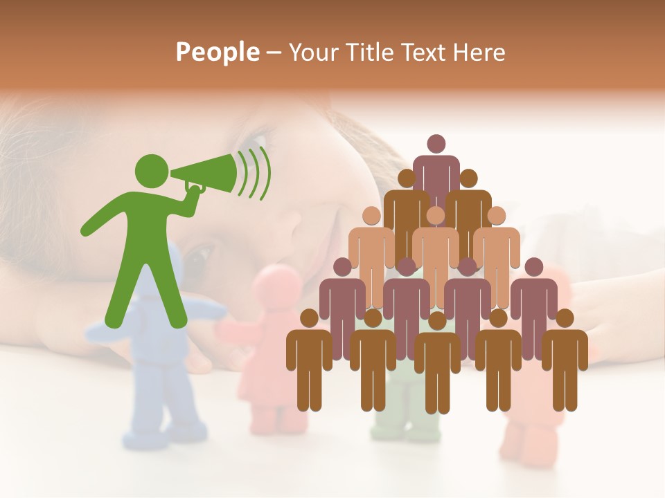 A Young Girl Laying On The Floor With A Group Of Toy People PowerPoint Template