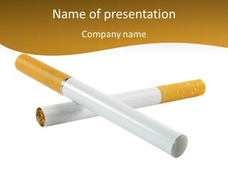 A Group Of Cigarettes On A White Background PowerPoint Template