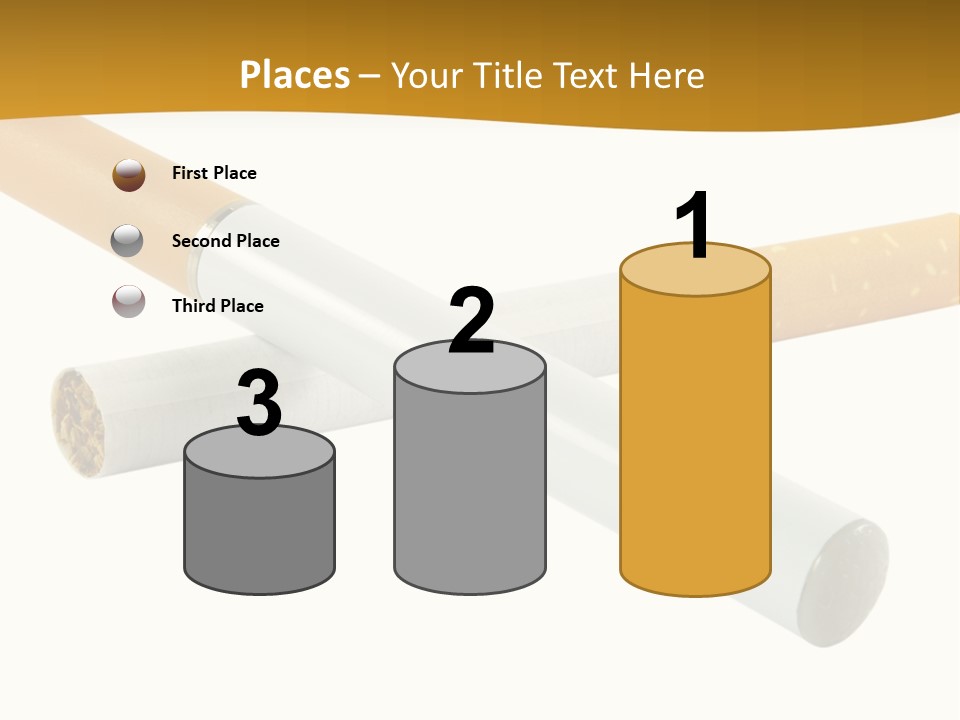 A Group Of Cigarettes On A White Background PowerPoint Template