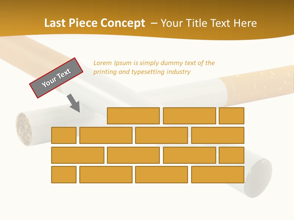 A Group Of Cigarettes On A White Background PowerPoint Template