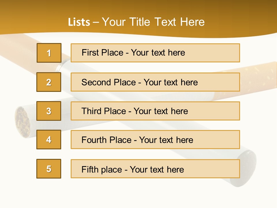 A Group Of Cigarettes On A White Background PowerPoint Template