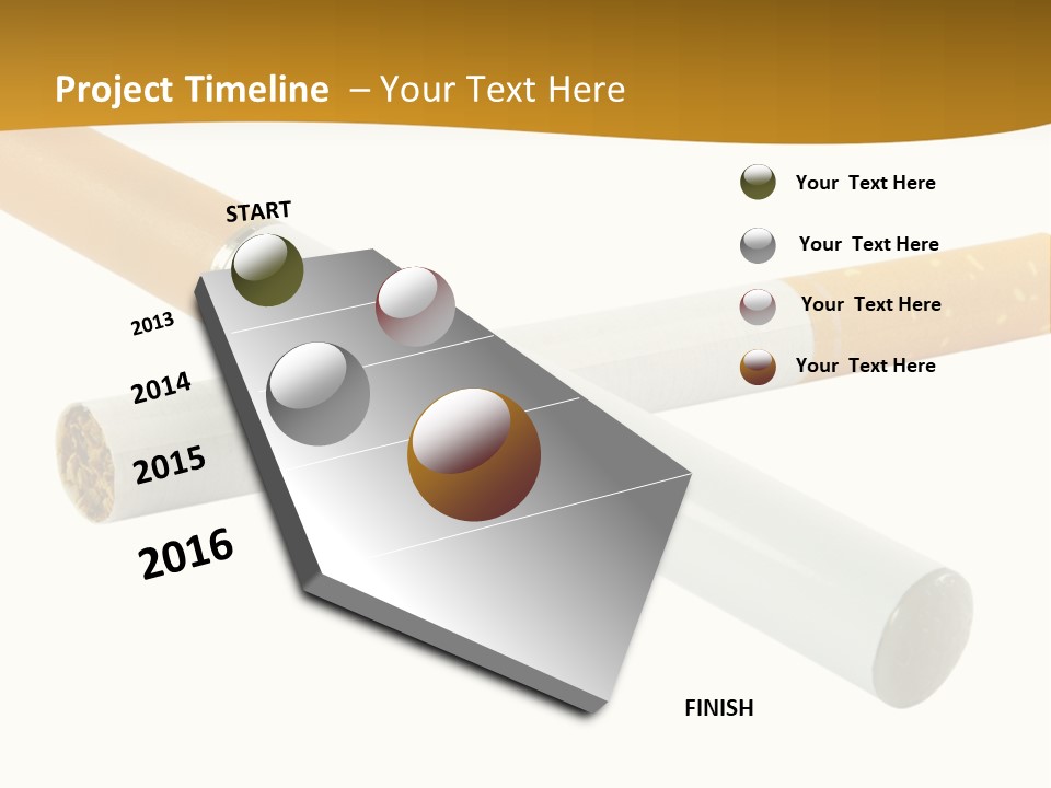 A Group Of Cigarettes On A White Background PowerPoint Template