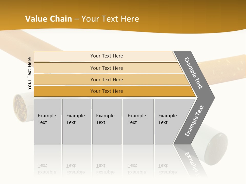 A Group Of Cigarettes On A White Background PowerPoint Template