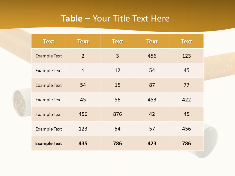 A Group Of Cigarettes On A White Background PowerPoint Template