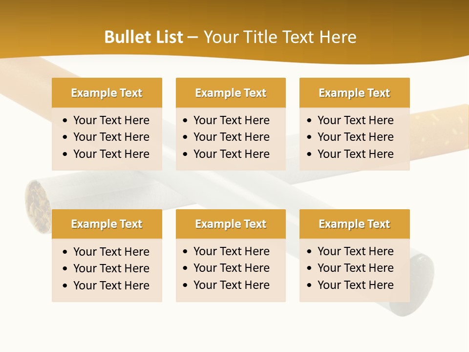 A Group Of Cigarettes On A White Background PowerPoint Template