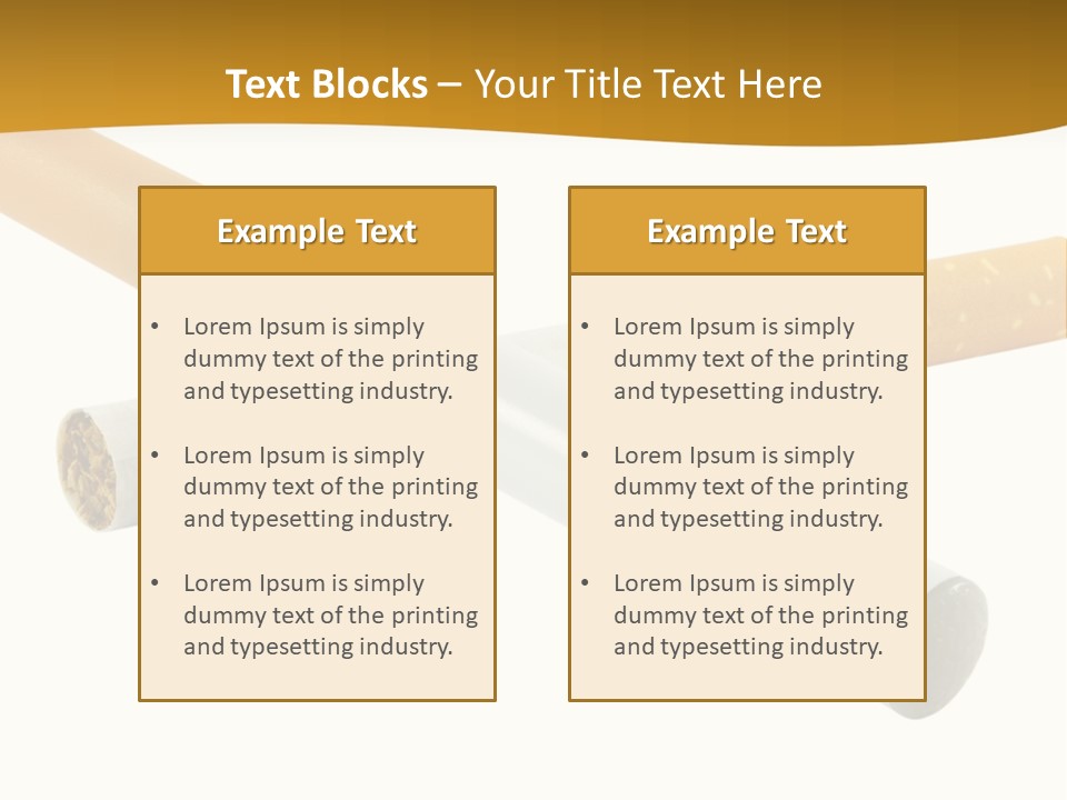 A Group Of Cigarettes On A White Background PowerPoint Template