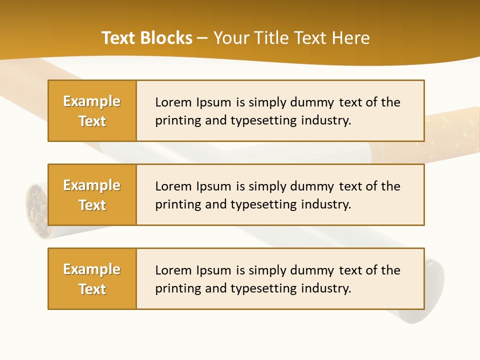 A Group Of Cigarettes On A White Background PowerPoint Template