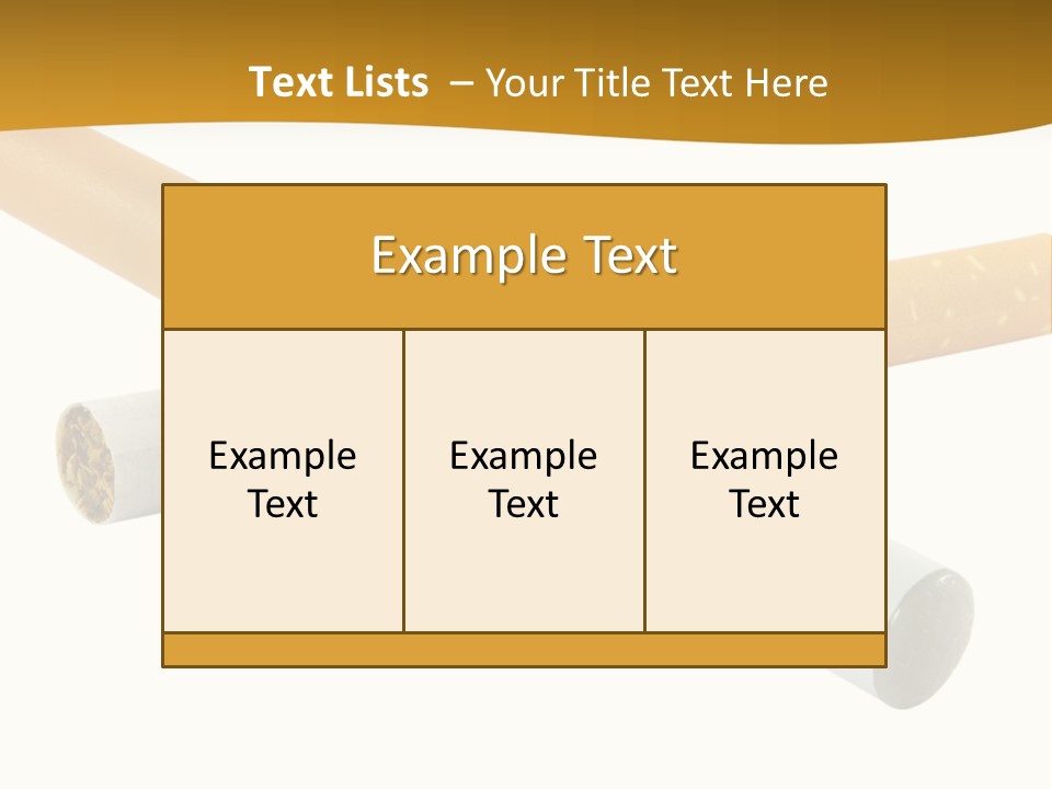 A Group Of Cigarettes On A White Background PowerPoint Template