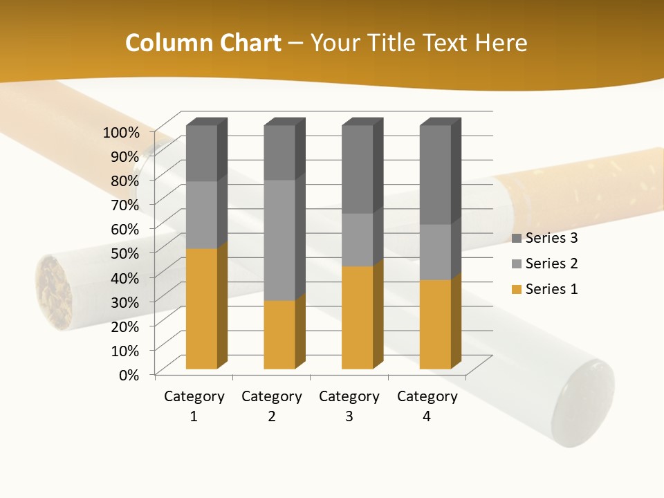 A Group Of Cigarettes On A White Background PowerPoint Template