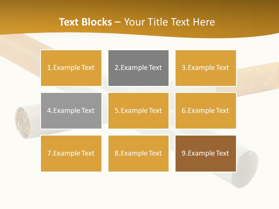 A Group Of Cigarettes On A White Background PowerPoint Template