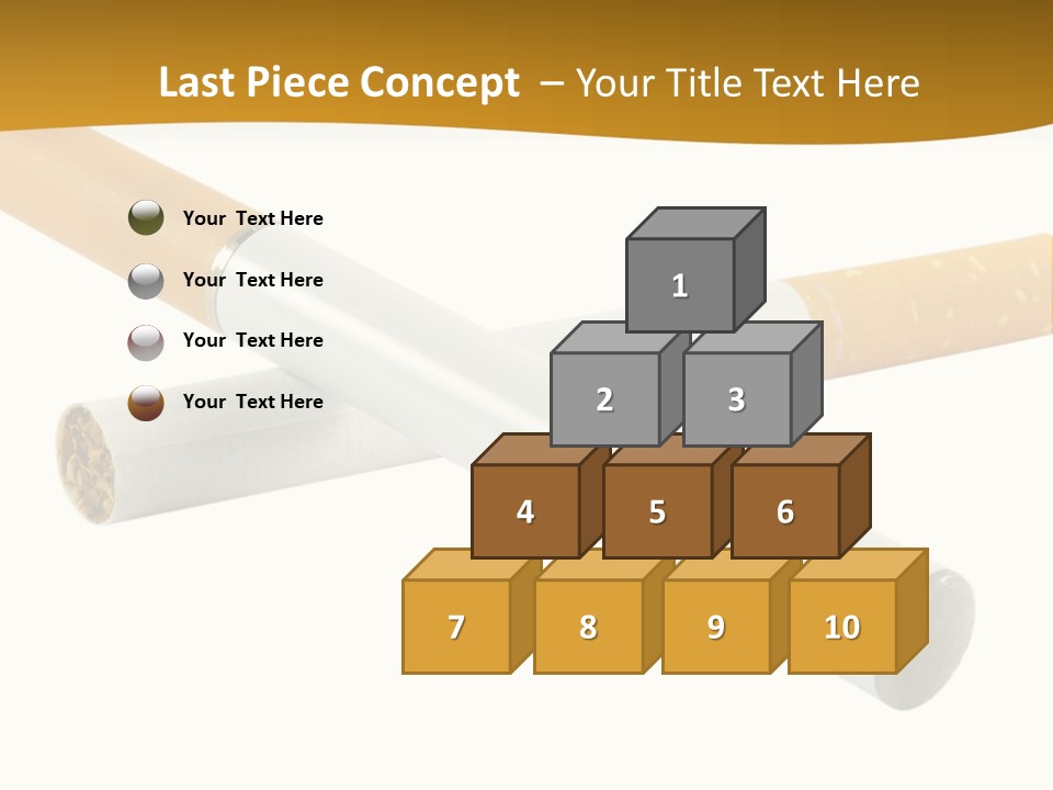 A Group Of Cigarettes On A White Background PowerPoint Template