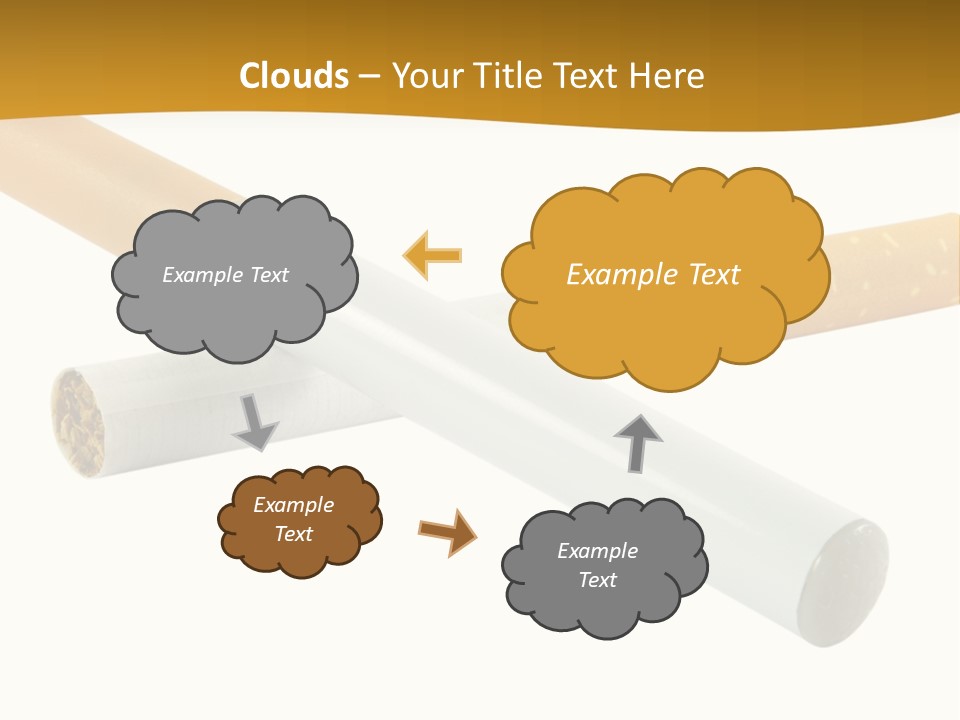 A Group Of Cigarettes On A White Background PowerPoint Template