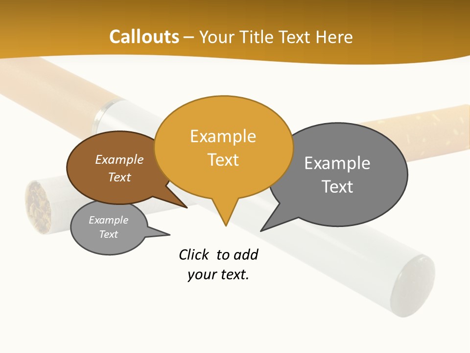 A Group Of Cigarettes On A White Background PowerPoint Template