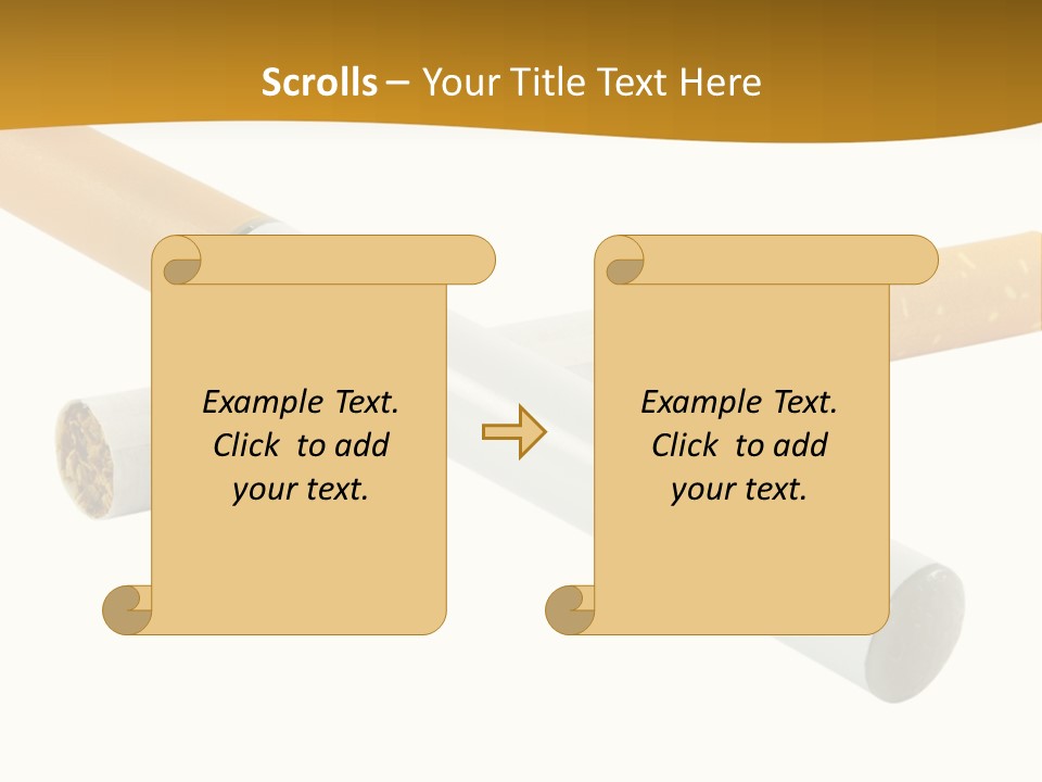 A Group Of Cigarettes On A White Background PowerPoint Template