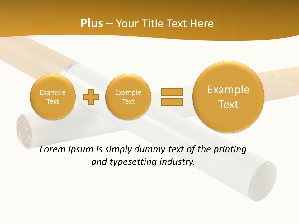 A Group Of Cigarettes On A White Background PowerPoint Template