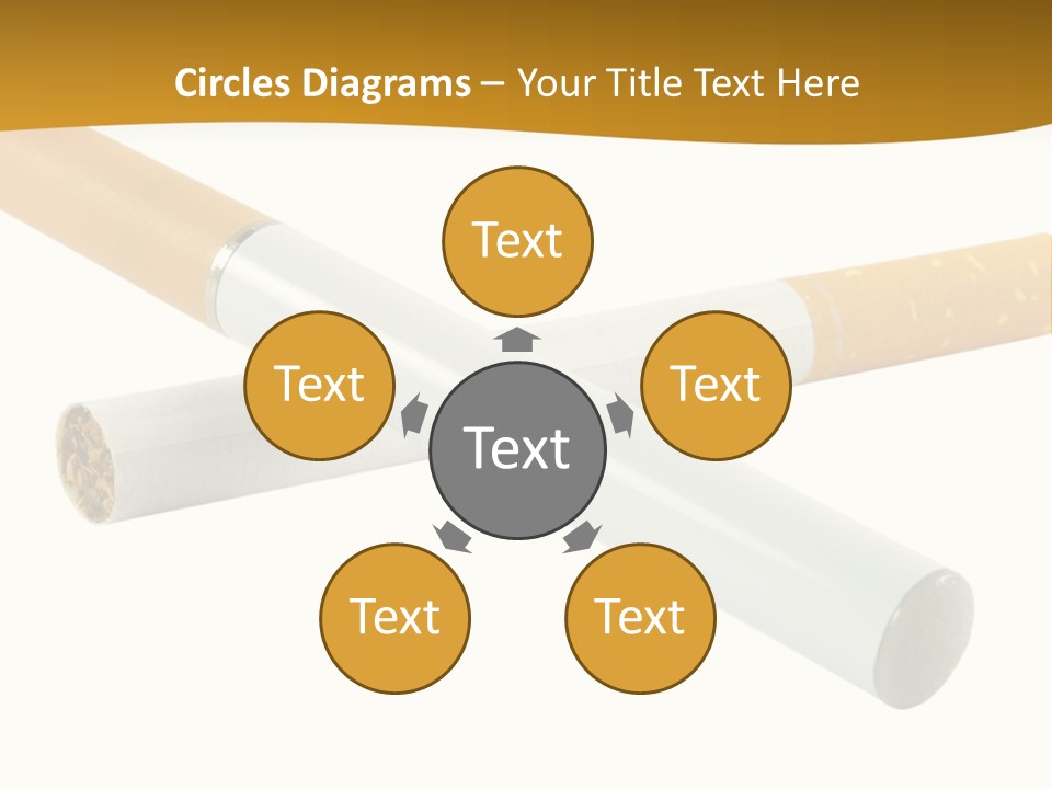 A Group Of Cigarettes On A White Background PowerPoint Template