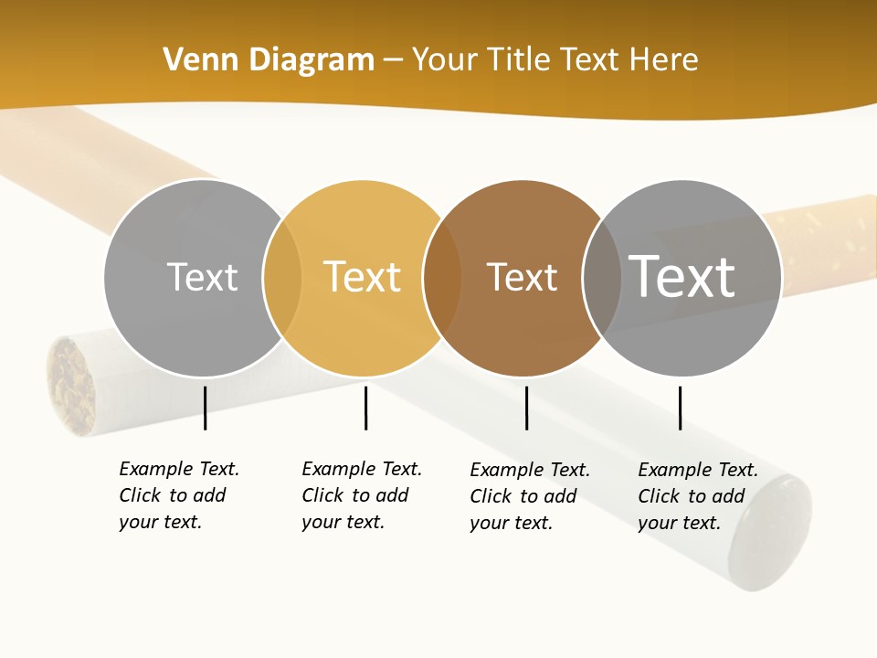 A Group Of Cigarettes On A White Background PowerPoint Template