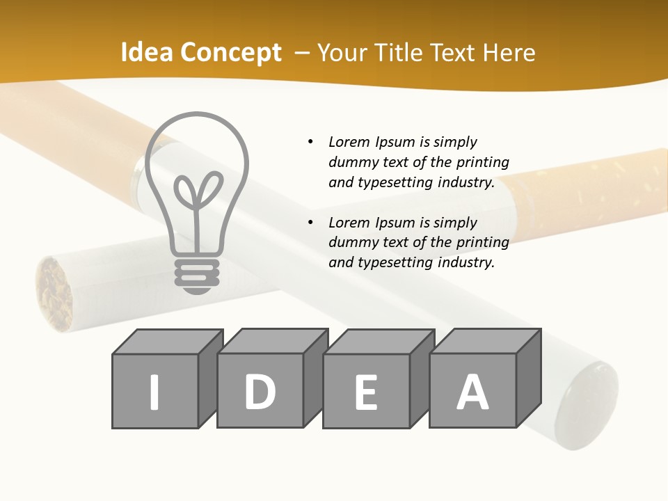 A Group Of Cigarettes On A White Background PowerPoint Template