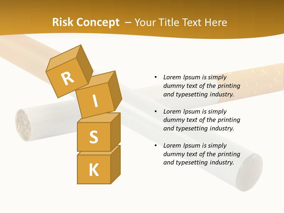 A Group Of Cigarettes On A White Background PowerPoint Template