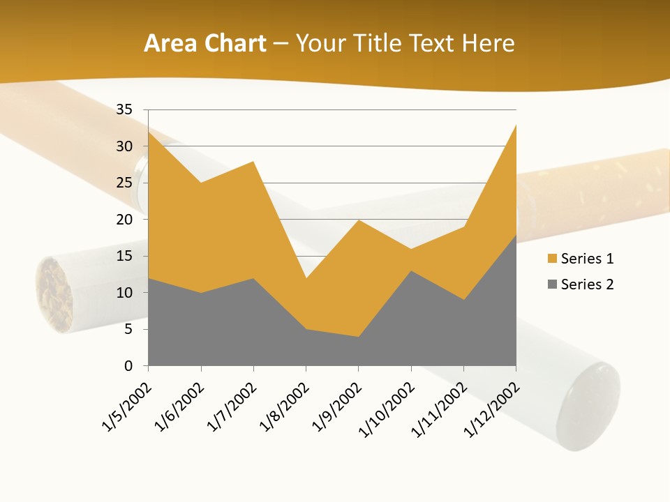 A Group Of Cigarettes On A White Background PowerPoint Template