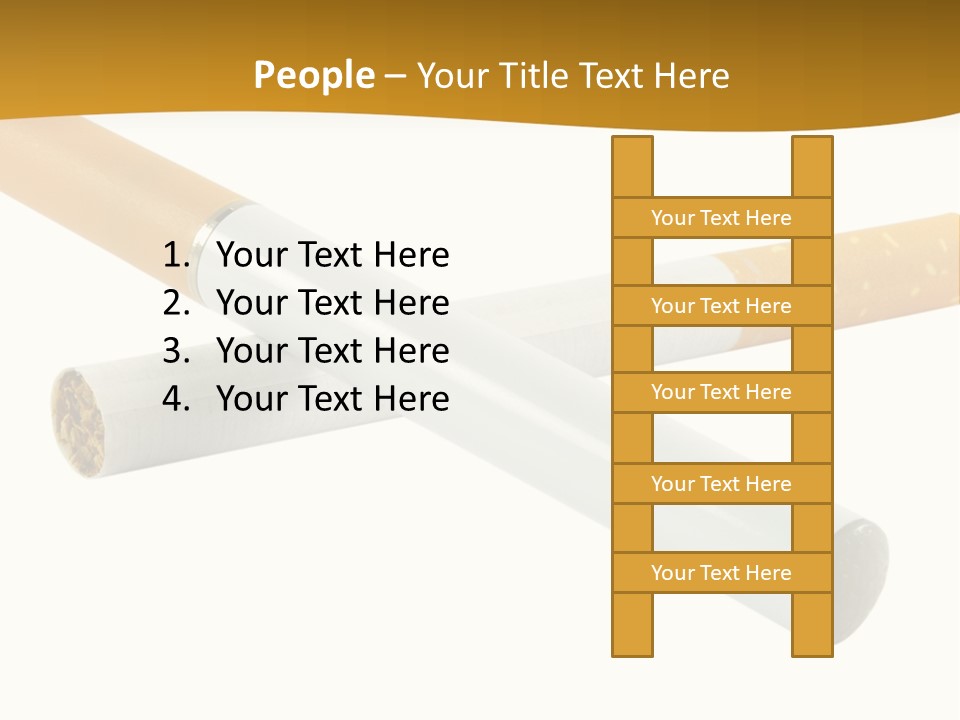 A Group Of Cigarettes On A White Background PowerPoint Template