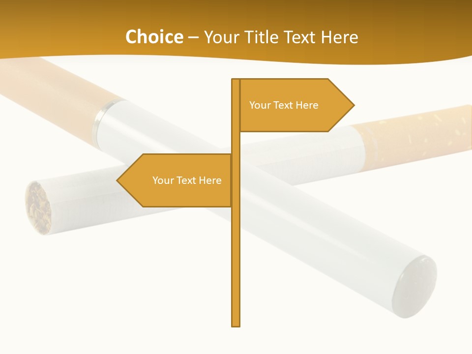 A Group Of Cigarettes On A White Background PowerPoint Template