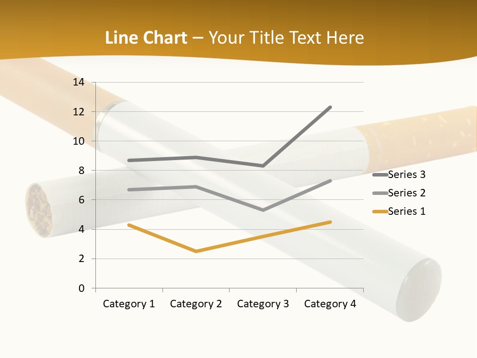 A Group Of Cigarettes On A White Background PowerPoint Template