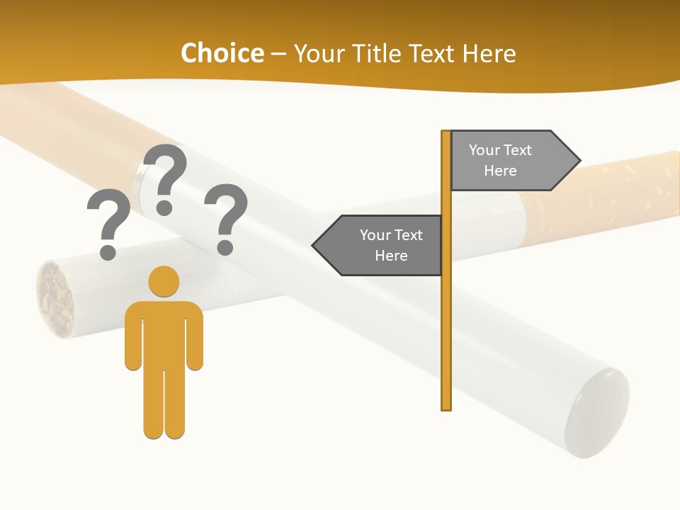 A Group Of Cigarettes On A White Background PowerPoint Template