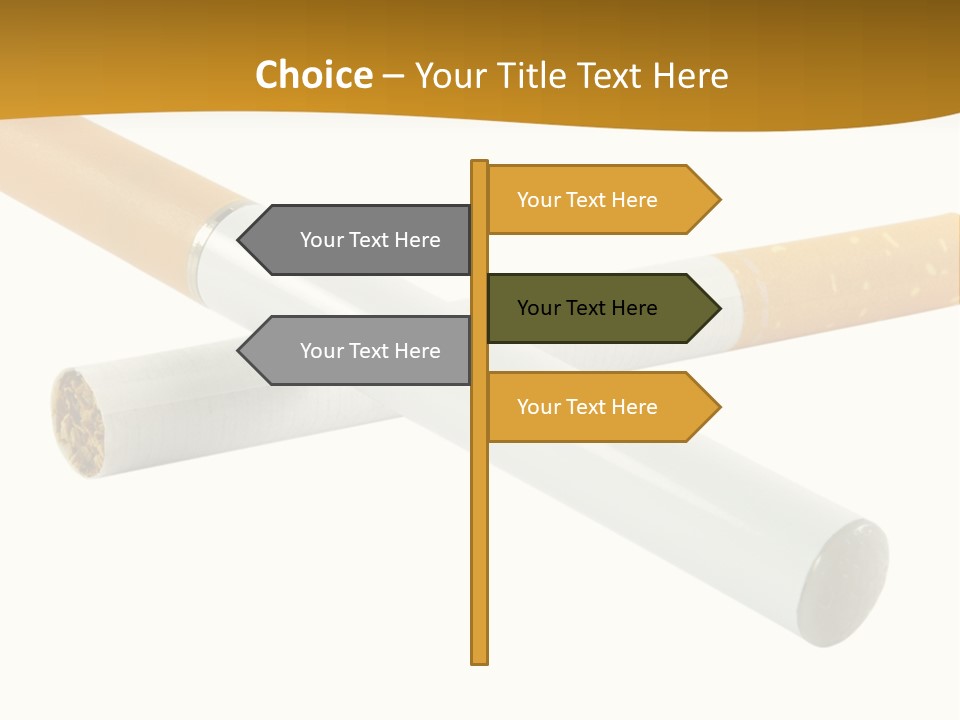 A Group Of Cigarettes On A White Background PowerPoint Template