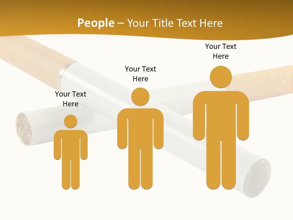 A Group Of Cigarettes On A White Background PowerPoint Template