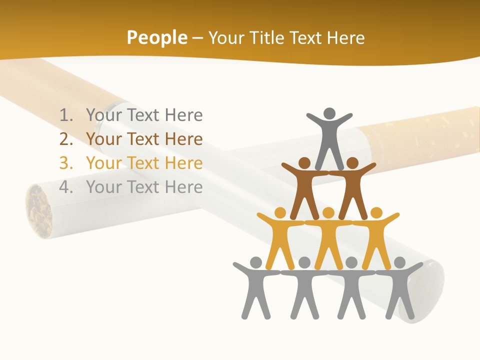 A Group Of Cigarettes On A White Background PowerPoint Template