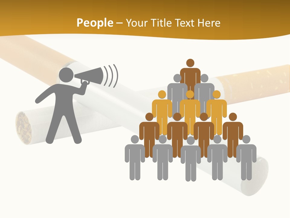 A Group Of Cigarettes On A White Background PowerPoint Template